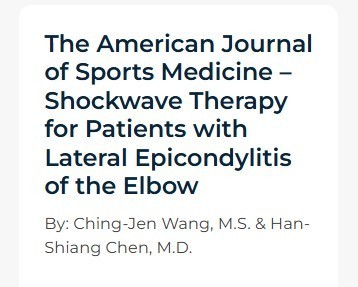 Link to: https://shockwavecanada.com/wp-content/uploads/The-American-Journal-of-Sports-Medicine-%E2%80%93-Shockwave-Therapy-for-Patients-with-Lateral-Epicondylitis-of-the-Elbow.pdf